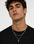 Cruz Silver Cross Pendant Necklace Set
